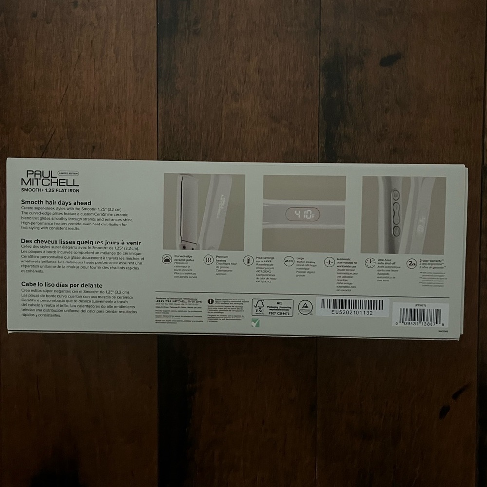 New in Box Paul Mitchell Smooth + Ceramic Flat Iron 
In Taupe 1.25 inch - Picture 2 of 5
